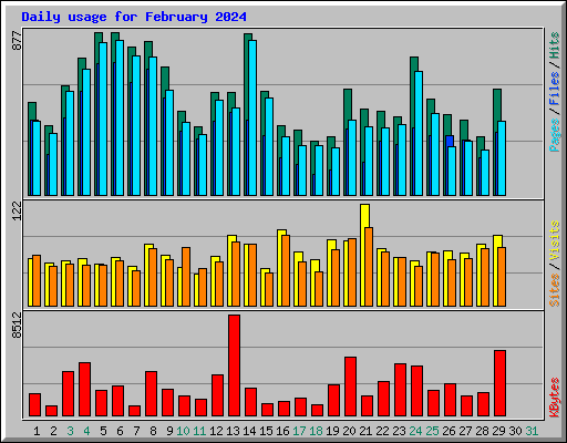 Daily usage for February 2024