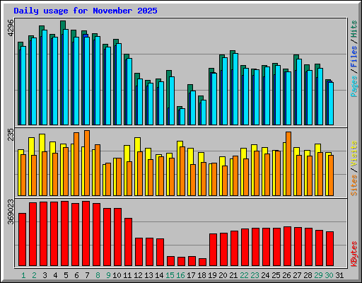 Daily usage for November 2025