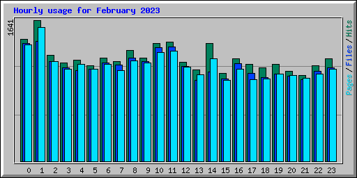 Hourly usage for February 2023
