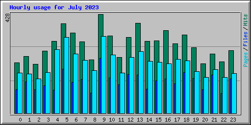 Hourly usage for July 2023