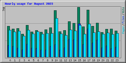 Hourly usage for August 2023