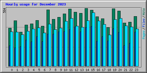 Hourly usage for December 2023