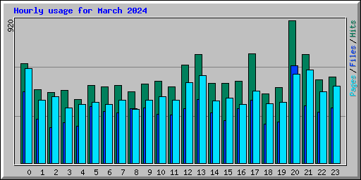 Hourly usage for March 2024