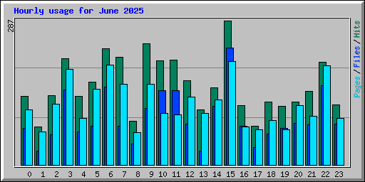 Hourly usage for June 2025