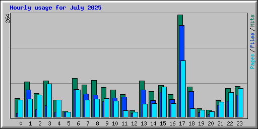 Hourly usage for July 2025